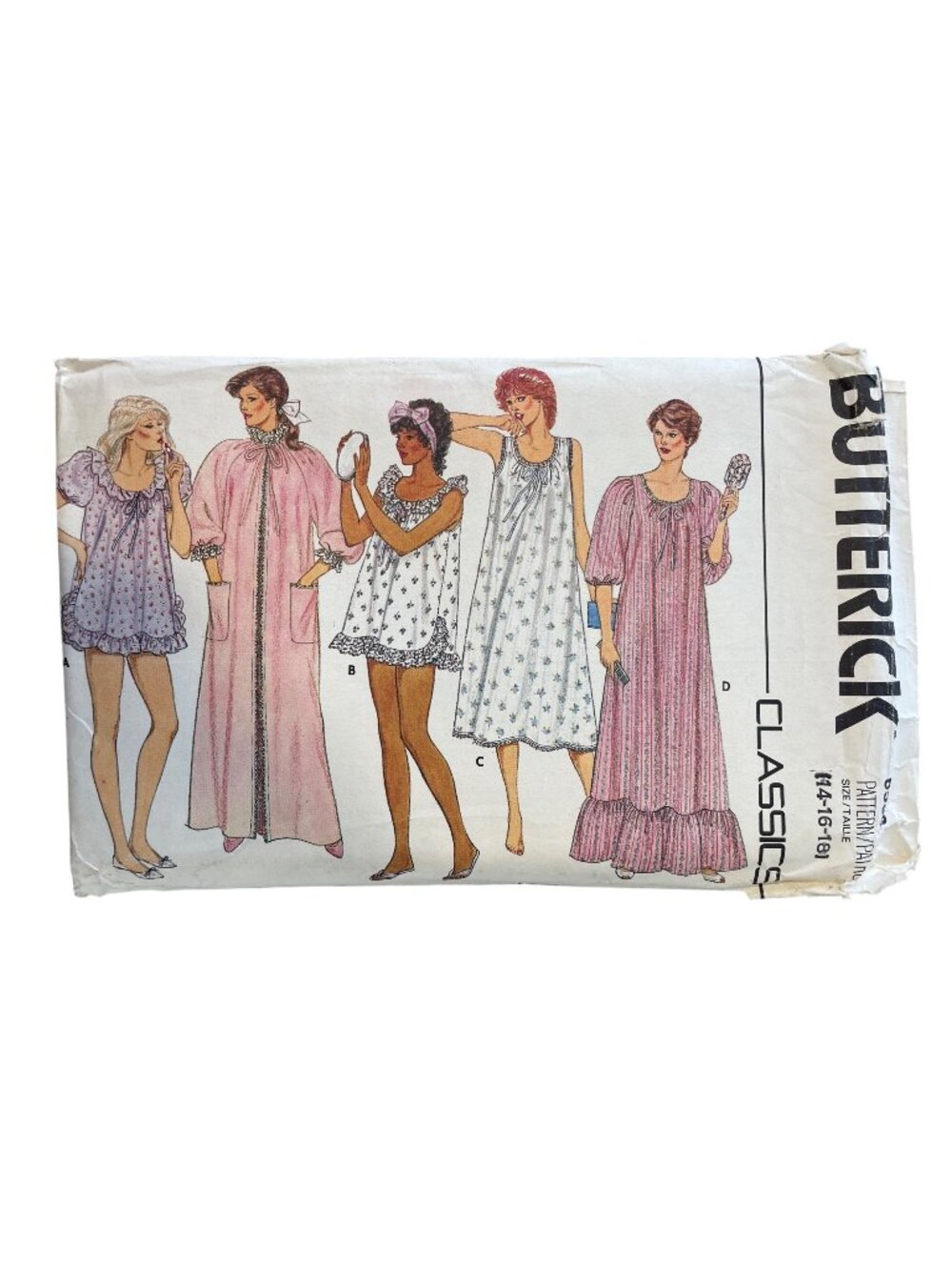 Vintage Butterick 6558 Sewing Pattern Size 14-16-18 Miss Nightgown & Robe UNCUT